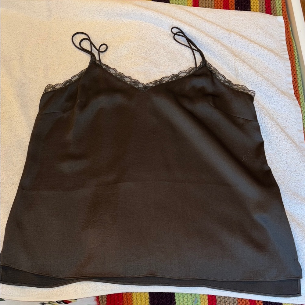 Dark Khaki Lace Trim Camisole by AllSaints